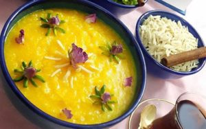 Sholeh Zard (Persian Saffron Rice Pudding)