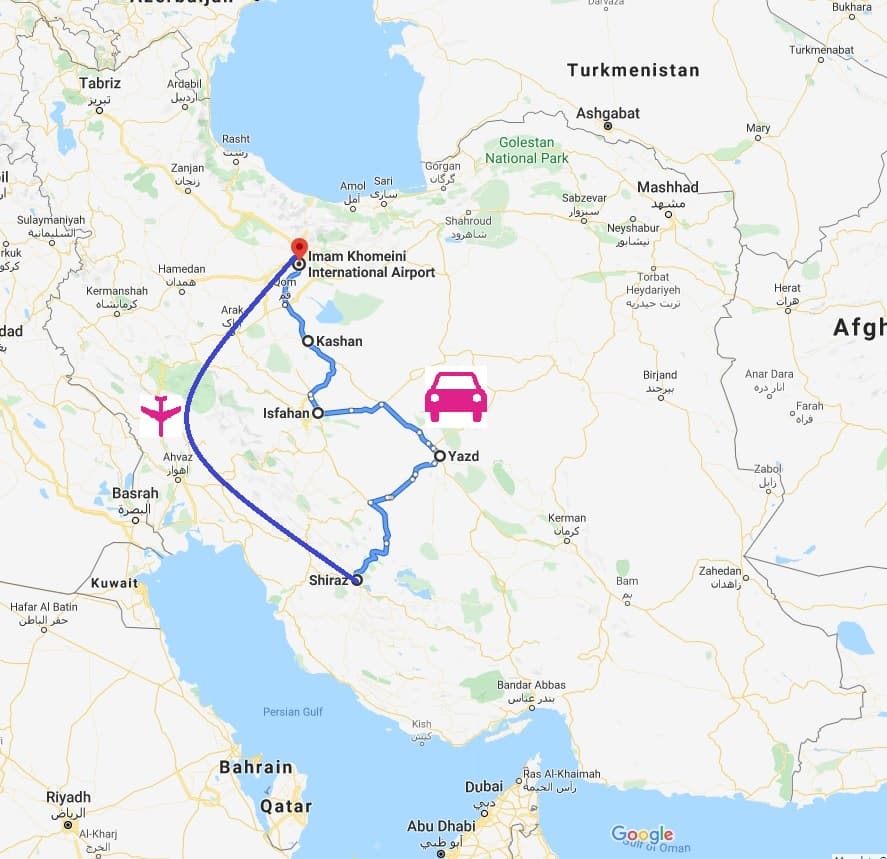 must-see Iran map